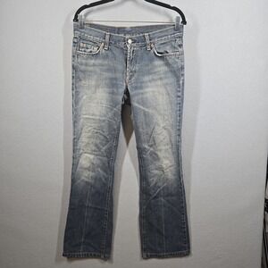 Vintage 7 For All Mankind Jeans Womens 29 Bootcut Made in USA‎ Denim Y2K